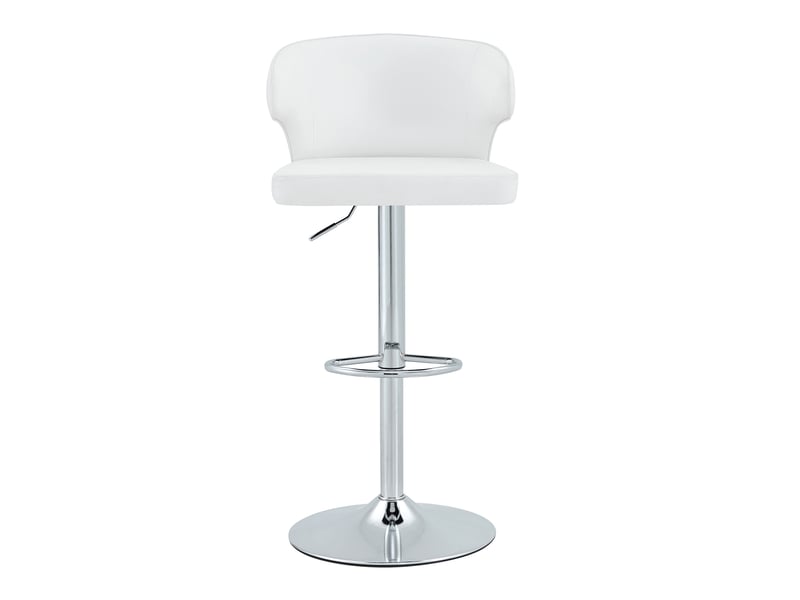 Lot de 2 tabourets de bar,réglables et pivotants à 360°,pu,blancs  - Conforama D