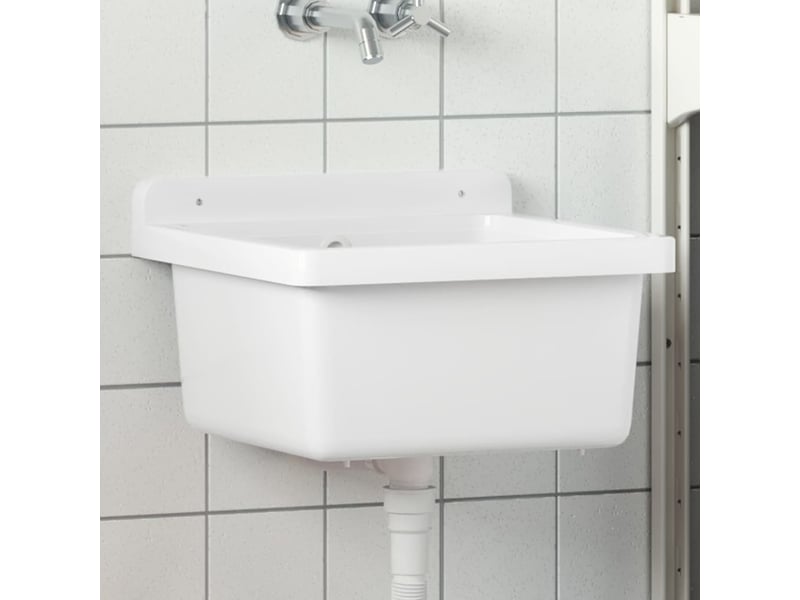  Lavabo pour montage murale blanc 40x40x24 cm résine cf65680  - Conforama B