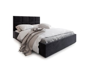 Lit coffre 200x200 cm <strong>MASSENO</strong> <strong></strong> coloris noir