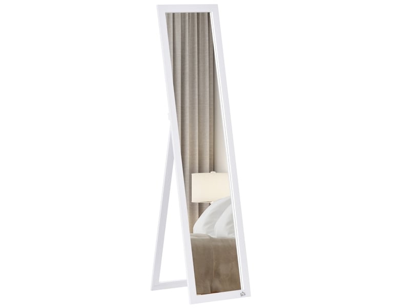  Miroir plein pied 37x37x154 cm sur pied et mural mdf blanc  - Conforama A