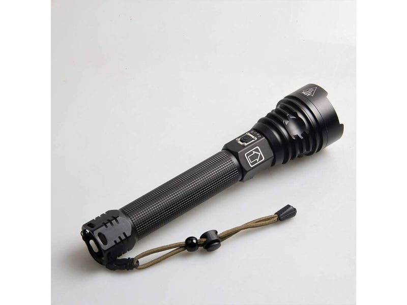 Lampe torche led,10000 lumens lampe de poche xhp90 puissante ajustable zoomable étanche torche,lampe torche rechargeable usb,contient - Conforama A