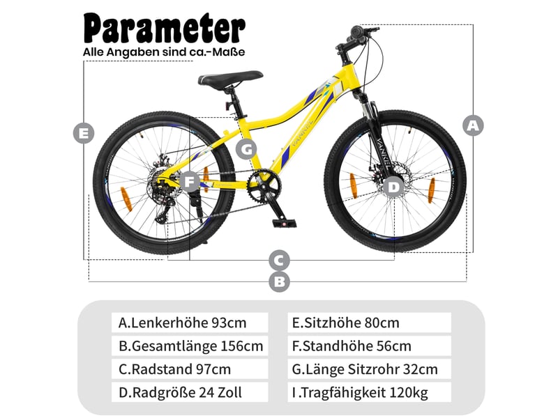  Vtt enfant 6 vitesses métal jaune  - Conforama E