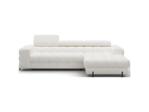 Canapé d'angle droit convertible blanc style épuré 285x99x181cm filtro