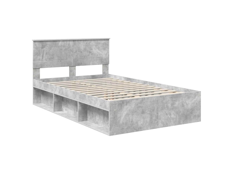  Lit double- lit adulte -  cadre de lit béton 120 x 190 cm bois d'ingénierie  - Conforama C