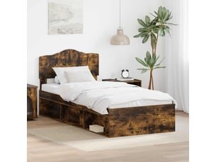 Lit simple 90x200 cm coloris marron