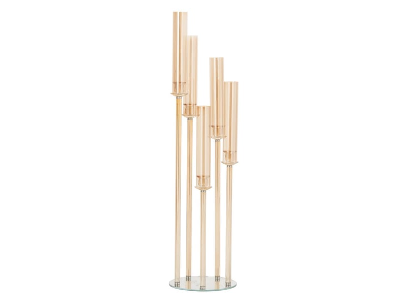  Chandelier 5 tiges en cristal wendy 120cm doré  - Conforama A