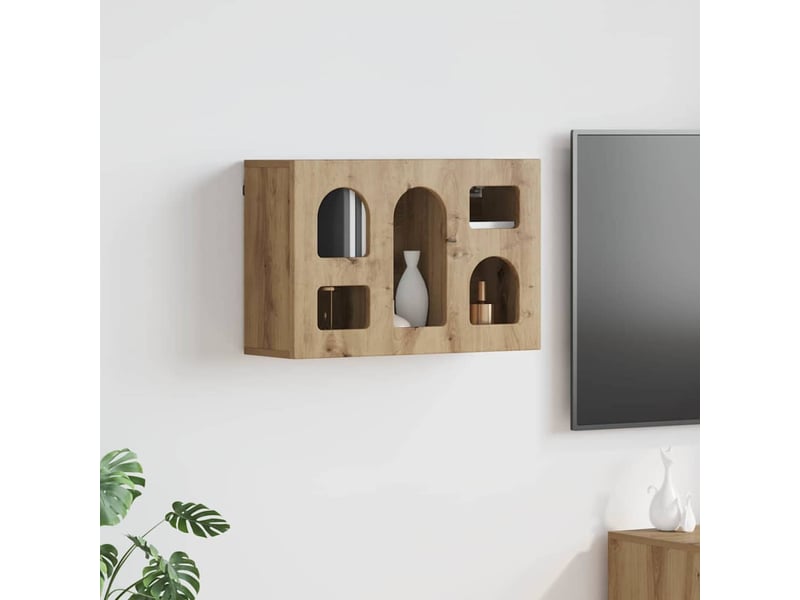 Armoire suspendue, meuble de rangement elst chêne artisanal 60x20x40 cm - Conforama B