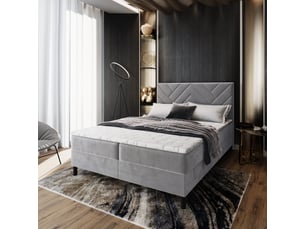 Lit avec rangement 180x200 cm <strong>MASSENO</strong> <strong></strong> coloris gris