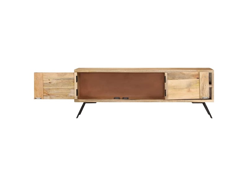  Meuble tv - banc tv - meuble de rangement 110x30x40 cm bois massif de manguier  - Conforama E