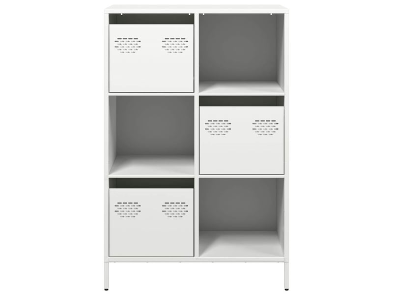  Buffet haut - bahut - meuble de rangement blanc 68x39x103,5 cm acier  - Conforama E