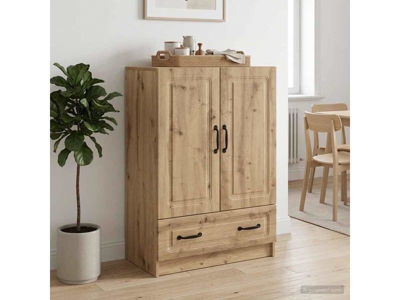  Buffet - bahut - meuble de rangement chêne artisanal 66 x 34,5 x 92 cm bois d'ingénierie  - Conforama C