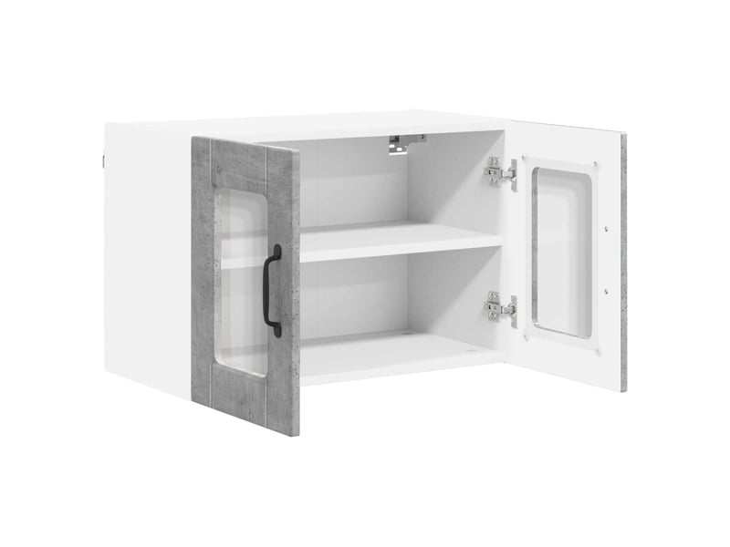 Meuble mural de cuisine, cabinet en verre mural gris béton 60x31x40cm shl9230 - Conforama E