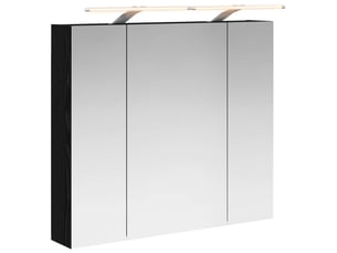 Armoire miroir salle de bain, meuble de rangement chêne noir 80x14.5x70 cm shl1929