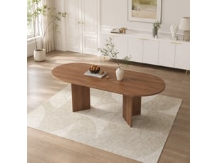 Table extensible 120-160x80x75.5 cm, coins arrondis, plateau épais, 4 à 6 convives, table de salle à manger, noyer