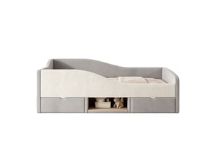 Lit avec rangement 90x190 cm SOGEU   coloris gris