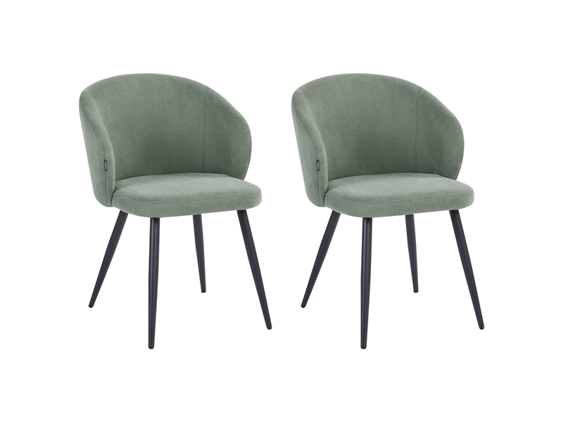 Lot de 2 chaises de salle à manger moundville tissu vert clair  - Conforama A