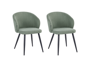 Lot de 2 chaises de salle à manger moundville tissu vert clair