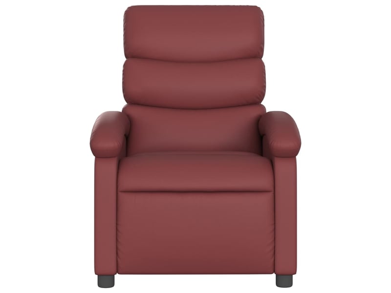  Fauteuil de relaxation tv fonction massage inclinable 6 points de massage en pvc rouge bordeaux dec027080  - Conforama C