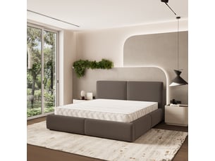 Lit coffre 180x200 cm <strong>MASSENO</strong> <strong></strong> coloris marron