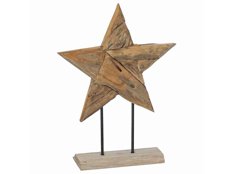  Étoile de noël marron 43,5 x 13,5 x 59 cm bois de teck massif  - Conforama D