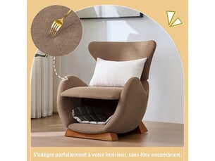 Fauteuil avec niche , fauteuil anti-griffes, fauteuil design requin baleine, marron