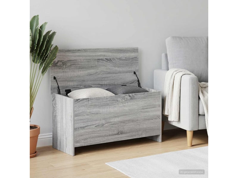  Coffre de rangement avec stockage sonoma gris 100x40x50 cm  - Conforama B