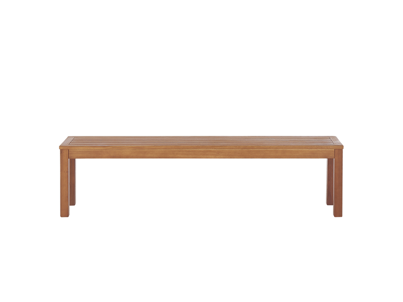  Banc avec coussin d'assise monsano 170 cm bois d'eucalyptus gris  - Conforama D