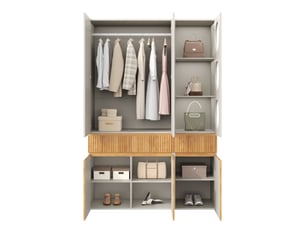 Armoire 6 porte(s) coulissante 2 tiroir(s) <strong></strong> <strong>OPULERANE TRADING LTD</strong> coloris gris largeur 50 cm