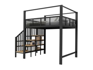 Lit mezzanine 90x200 cm <strong>MODENVIE</strong>  <strong></strong> coloris noir