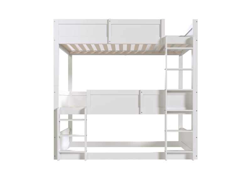  Lit superposé en bois blanc 90x200 cm  - Conforama E