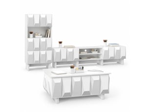 Meuble tv coloris blanc 180 cm LPOSPI  