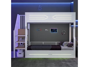 Lit superposé 90x200 cm <strong>MODERNLUXE</strong>  <strong></strong> coloris blanc