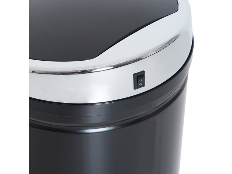  Poubelle automatique ulevr à capteur 42 l avec couvercle, seau intérieur amovible, acier inoxydable noir, 30,5 x 30,5 x 68 cm  - Conforama E