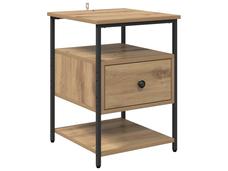  Table de chevet - cabinet de chevet - table de nuit 2 pièces chêne artisanal 40 x 42 x 56 cm  - Conforama E