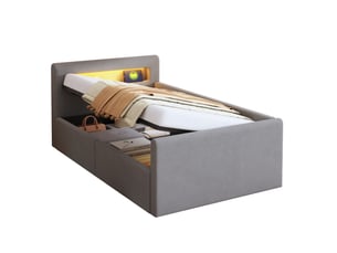 Lit coffre 90x200 cm MODENUIT    coloris gris