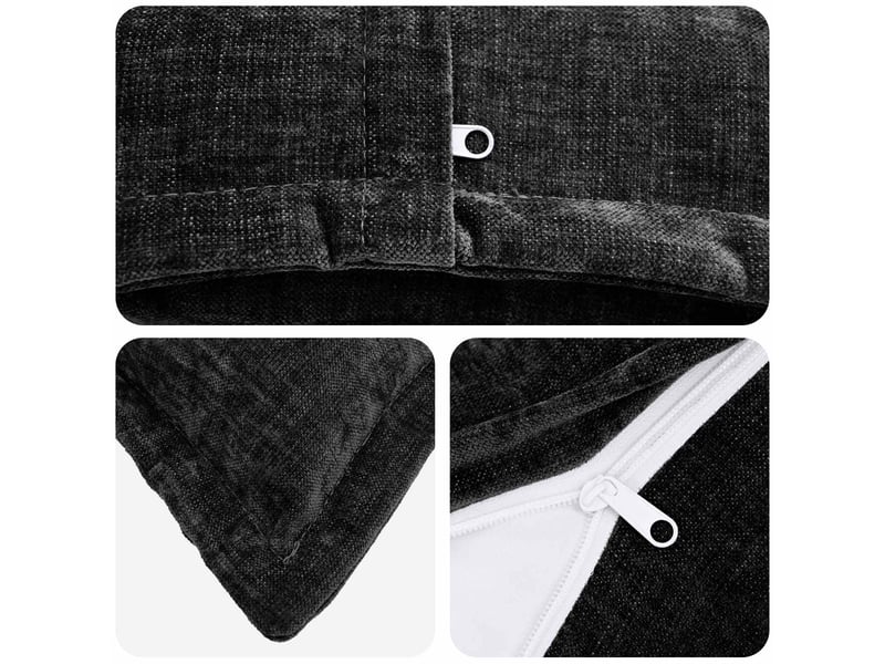  Lot de 2 housses de coussin houten anthracite 80 x 80 cm cf49278  - Conforama D