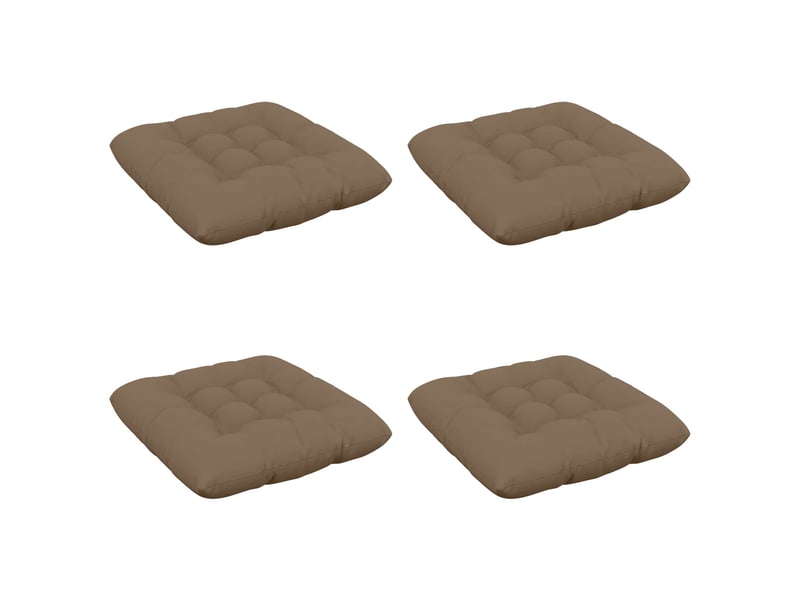 Lot de 4 coussins de siège, coussins d'assise vianen 100 % polyester taupe cf60846 - Conforama A