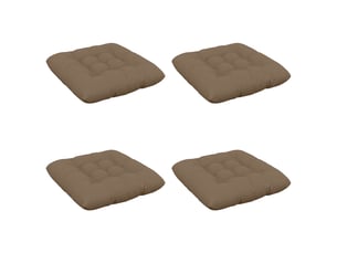 Lot de 4 coussins de siège, coussins d'assise vianen 100 % polyester taupe cf60846