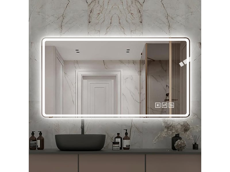  Miroir de salle de bain led sans cadre anti-buée dimmable 100 x 60 cm W3700P467923 - Conforama B