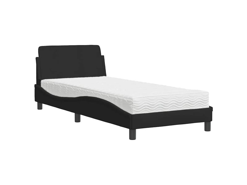  Lit avec matelas dover noir 80x200 cm tissu  - Conforama B