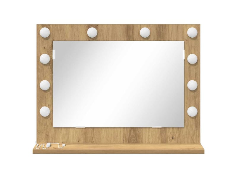 Miroir de vanité, miroir de coiffeuse chêne artisanal 60 x 45 x 18 cm rectangulaire cf62751 - Conforama D