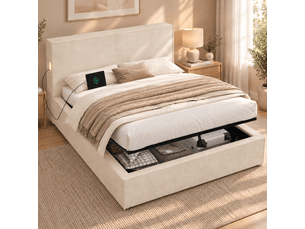 Lit coffre 120x200 cm   Fay Lum coloris beige