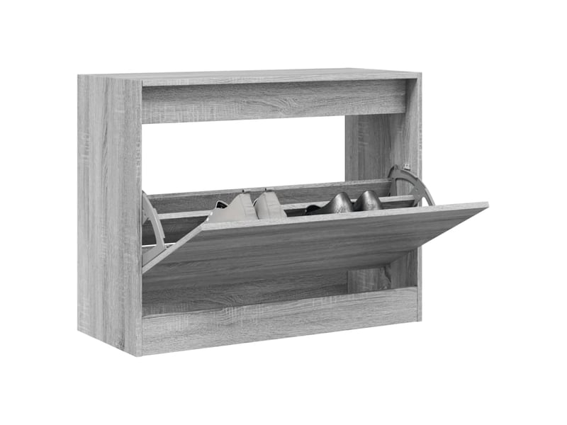  Meuble à chaussure, armoire à chaussures sonoma gris 80x34x63 cm bois d'ingénierie  - Conforama B