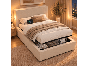 Lit simple 90x200 cm Bliss Lite coloris beige