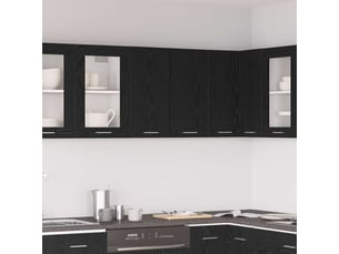 Meuble de cuisine - armoire suspendue lyon chêne noir 60 x 31 x 60 cm