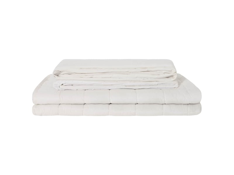 Couverture lestée, couverture pondérée blanc 150x200 cm 11 kg 100% coton 205t shl97846 - Conforama C