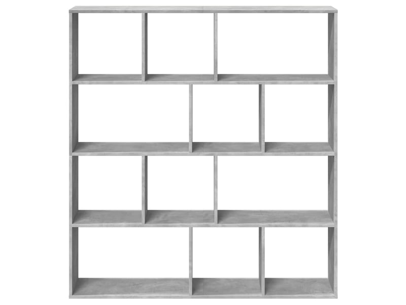  Bibliothèque, meuble de rangement salon gris béton 132x29x141,5 cm bois d'ingénierie  - Conforama D