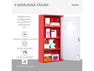 Armoire à pharmacie en inox avec serrure, modèle 3, sécurisée et pratique, maison et bureau