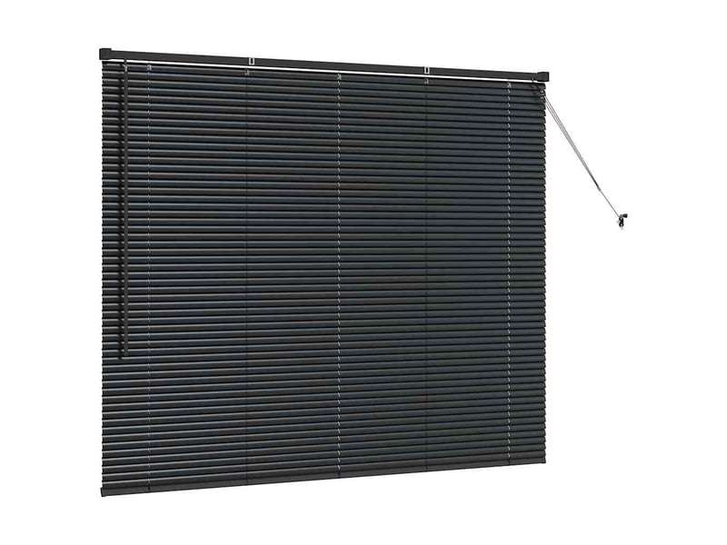 Store vénitien, store de fenêtre noir 130 x 155 cm 25 mm aluminium cf48072 - Conforama E