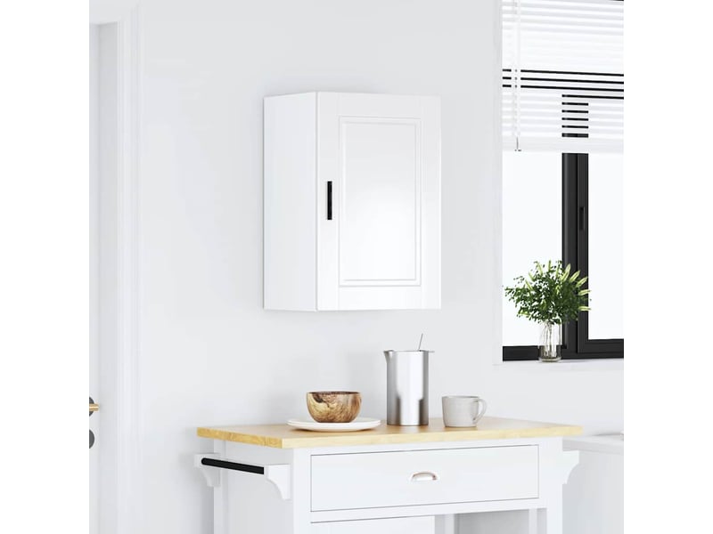 Armoire murale de cuisine porto blanc brillant bois ingénierie shl1495  - Conforama C